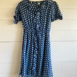 Lil (Anthropologie) Blue Polka Dot Dress